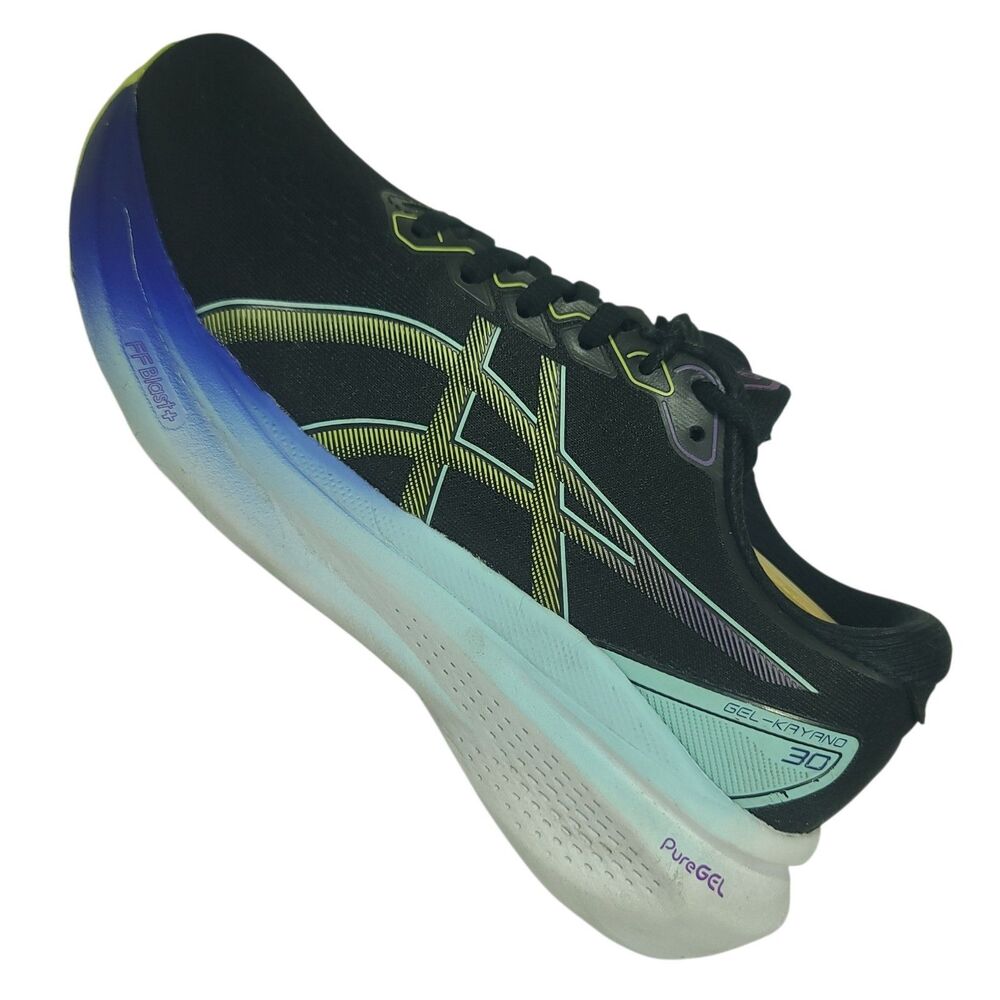ASICS GEL-Kayano 30 Women's Running Shoes Size 8 Black Glow Yellow 1012B357